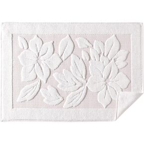 ASTREA TEXTILES Bath Mat - Bath Rug - Bath Mats for Bathroom - Washable Shower Mats - Sink Floor Towels - 100% Turkish Cotton Bathroom Mats (1, Cream with Pink Lines)