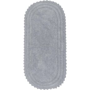Royal Blaze Heart Shaped Bath Mat 100% Cotton Red Reversible Bathroom Rug 28"x28" Washable Plush Crochet Bath Rug