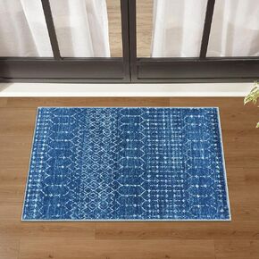 Seavish Moroccan Trellis Runner Rug 2x4 Grey Hallway Runner Rug Low Pile Entry Rugs for Inside House Soft Laundry Room Rug Faux Wool Floor Carpet Rugs for Kitchen Floor Bathroom Bedroom