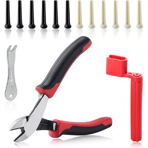 SPEEDWOX 15Pcs Guitar String Cutter Wire Cutters Mini Diagonal Pliers Guitar String Winder Guitar Pin Puller Guitar Bridge Pins Pegs Hand Tools Small Pliers Guitar Repair Kit for Musical Instruments