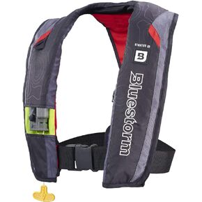 BLUESTORM Stratus 35 Inflatable Life Jacket PFD for Adults | US Coast Guard (USCG) Approved Automatic Self Inflating Life Vest Preserver with Manual Ripcord