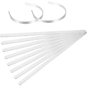uxcell Bracelet Blanks 1/4" x 6", 10Pcs Cuff Bangle Bracelet Blanks Alloy Steel Blank for Metal Stamping & Engraving DIY Making, Silver