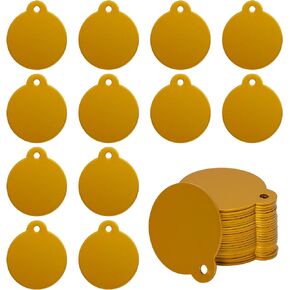 StayMax Round Aluminum Laser Engraving Blanks Tags Stamping Blanks 25 Pack Diameter 1.24 Inch (Black)