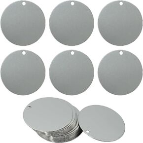 StayMax 2 Inch Round Metal Engraving Blanks Stamping Blanks Stainless Steel Blank Tags 50 Pack