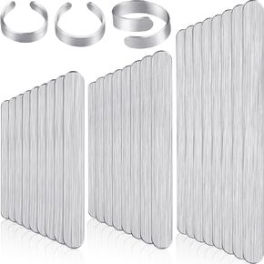 24 Pieces Aluminum Ring Blanks Metal Stamping Blanks Bending Rings for DIY Jewelry Making Ring Sizes 4-10, Include 1/4 x 2 Inches 1/4 x 2-1/4 Inches 1/4 x 3 Inches