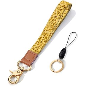 JHJLIB Wrist Lanyard Keychain for Women Girl,Cool Animal Textured Durable PU Leather Hand Wristlet Strap for Key,Car Keys ID Badge Wallet Card Holder Gift - Brown Cowhide in Saudi Arabia