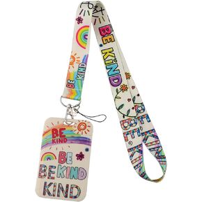 Christmas Lanyard with ID Badge Holder Keychain Lanyard for Keys, Santa Claus