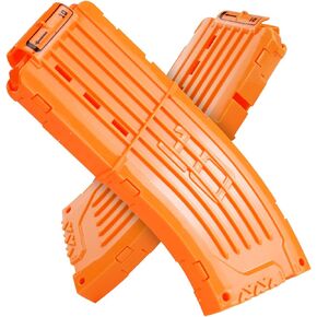 مقاطع منحنية من EKIND مكونة من 10 سهام الموز متوافقة مع مجلات Nerf Elite - مشبك ذخيرة رمي السهام الناعم سريع التحميل لمسدسات ألعاب Nerf (برتقالي، قطعتان)