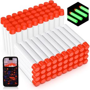 Tudaymol Nerf Bullets Official Dart for Nerf N-Elite Series Glow in The Dark Bullets ذخيرة - متوافقة مع جميع قاذفات النخبة باللون الأبيض - مع حقيبة صغيرة in Kuwait