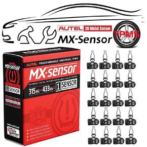 Autel MaxiTPMS MX-Sensor 20pcs Pack 315MHz and 433MHz Dual Frequency TPMS Tire Sensor Metal Valve Stem Press-in Work with TS408 TS508 TS608 MS906TS ITS600