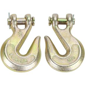 Gooeap (4 Pack) 1/2 Inch Grade 70 Clevis Grab Hooks, 12,000 lbs WLL for Wrecker Flatbed Truck Trailer Tow Chain Transport