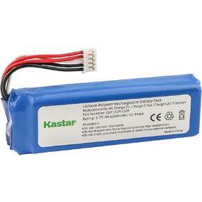 Kastar Li-Polymer Battery 3.7V 6200mAh/22.94Wh Replacement for JBL GSP1029102R, MLP912995-2P, P763098 Battery and JBL Charge 2, Charge 2 Plus, Charge 2+, Charge 3 2015, Charge 3 2015 Version Speakers