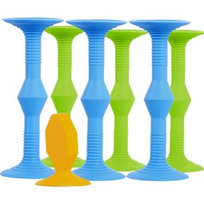 JokZan Silicone Sucker Darts Throwing Game Set, Safe Indoor, Outdoor Game for Kids and Family (Large Size 7 Pcs, Stick Easily)