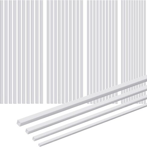 Outus 80 Pcs ABS Plastic Tube White Bars Rod Hollow Tubing Connector Plastic Rod for DIY Crafts Sand Table Architectural Model Making, 4 Sizes (Round) in Saudi Arabia