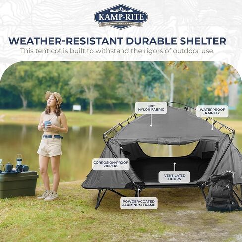 Kamp-Rite 2 Person Folding Off The Ground Camping Sleeping Bed Double Tent Cot in Kuwait