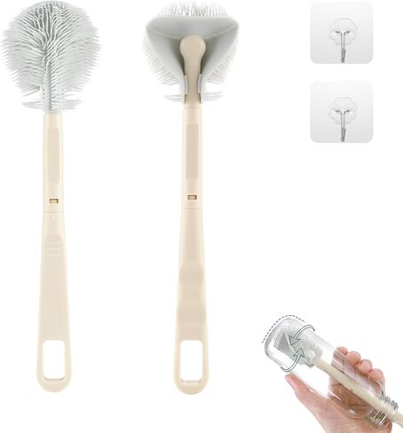 SAYAPE Baby Bottle Brush - Detachable Travel Water Bottle Cleaner Brushes, Soft TPE Bristles, Cup Scrubber Brushes for Cleaning Sports Bottles, Coffee Pots, Wine Glasses, Glassware, and Mugs (2-Pack) in Saudi Arabia