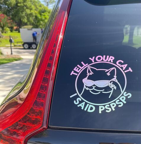 أخبر قطتك أنني قلت pspsps ملصق، ملصق ميمي مضحك للقطط، ملصق من الفينيل لنافذة سيارة شاحنة فان سيارات الدفع الرباعي، ملصقات يتي بهلوان، ملصق مجلة ميمي لطيف على الإنترنت، ملصق لمحبي القطط in Kuwait
