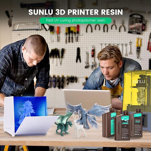 SUNLU 3D Printer الراتنج 2 كجم، راتنج فوتوبوليمير قياسي سريع المعالجة لطابعة 4K/8K LCD/DLP/SLA راتنج ثلاثية الأبعاد، 405 نانومتر معالجة بالأشعة فوق البنفسجية راتنج طباعة ثلاثية الأبعاد، سيولة ممتازة، سهل الاستخدام، أبيض 2000 جم in Kuwait