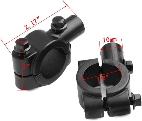 2pcs Motorcycle Handlebar Mirror Mount Mirrors Holder Clamp for 7/8 inch Handle Bar Sports Bike Kawasaki Honda Yamaha (8mm) in Saudi Arabia