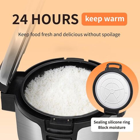 95 Cups 19L 5 Gal Electric Rice Warmer, Rice Warmer Commercial, Rice Warmer for Restaurant, Food Warmer, Soup Warmer 24h Keep Warming, Aluminium Inner for Factory Canteen, School Canteen, Hotel" in Saudi Arabia