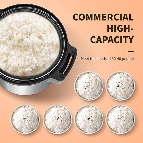 95 Cups 19L 5 Gal Electric Rice Warmer, Rice Warmer Commercial, Rice Warmer for Restaurant, Food Warmer, Soup Warmer 24h Keep Warming, Aluminium Inner for Factory Canteen, School Canteen, Hotel" in Saudi Arabia
