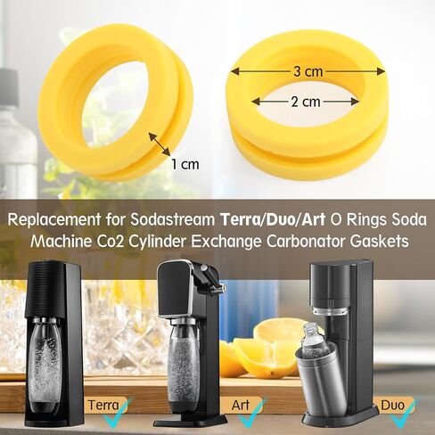 5 قطعة جوانات ختم اسطوانة CO2 حلقات O مع جوانات اسطوانة CO2 الوردي لاستبدال ماكينة الصودا Sodastream Terra Art DUO in Kuwait