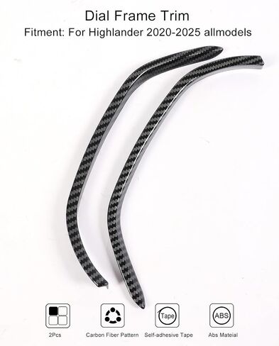 YAKANEY for Toyota Highlander 2024 2023 2022 2021 2020 Dashboard Instrument Panel Trims, Sporty Interior Carbon Fiber Grain Cover Accessories for Highlander 2020-2024-Carbon in Saudi Arabia