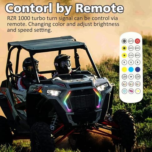 SUNPIE RZR Fang Lights with RGB Chasing Color Compatible with Polaris RZR 1000,XP 1000, XP 4 1000,XP Turbo,XP 4 Turbo 2023 2022 2021 2020 2019,White&Amber Turn Signal Light&Color Changing&APP Control in Saudi Arabia