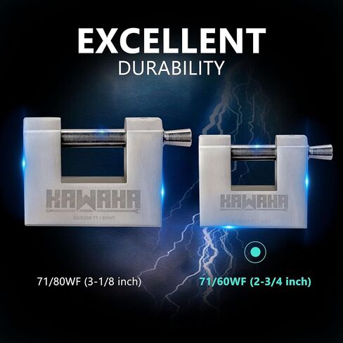 71/60-4PS Stainless Steel D-Shaped Padlock with Stainless Steel Key for Garage Door, Containers, Shed, Locker and Warehouse (2-3/4 inch, Keyed Alike - 4 Pack) in Kuwait