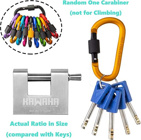 71/60-4PS Stainless Steel D-Shaped Padlock with Stainless Steel Key for Garage Door, Containers, Shed, Locker and Warehouse (2-3/4 inch, Keyed Alike - 4 Pack) in Kuwait