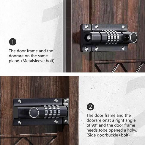 Combination Locking Bolt,4 Digit Combi Bolt Sliding Door Lock Resettable,Thickened Solid Zinc Alloy Combination Barrel Bolt,Safety Slide Latch Lock with Password Setting,for Gate,Garages,Shed,Fences in Saudi Arabia
