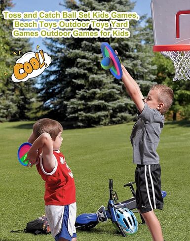 مجموعة ألعاب WINROLA Ball Toss and Catch للألعاب الخارجية للأطفال، ألعاب الفناء ألعاب الشاطئ الألعاب الخارجية لعمر 3 4 5 6 7 8 9 10 سنوات للأولاد والبنات (B-B) in Kuwait