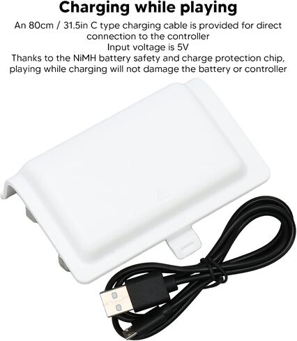 حزمة بطارية Ciciglow القابلة لإعادة الشحن لجهاز Xbox One، حزمة بطارية وحدة التحكم بالشحن السريع بقدرة 400 مللي أمبير في الساعة مع مؤشر LED لجهاز Xbox One S X Elite in Kuwait