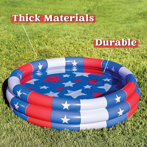 حمام سباحة للأطفال قابل للنفخ مقاس 45 بوصة × 10 بوصة، حمام سباحة بعلم أمريكي على شكل نجمة للأطفال الصغار فرح موسمي، حمام سباحة داخلي وخارجي، حمام سباحة للأطفال، حمام سباحة للأطفال بعمر 3 سنوات فما فوق in Kuwait