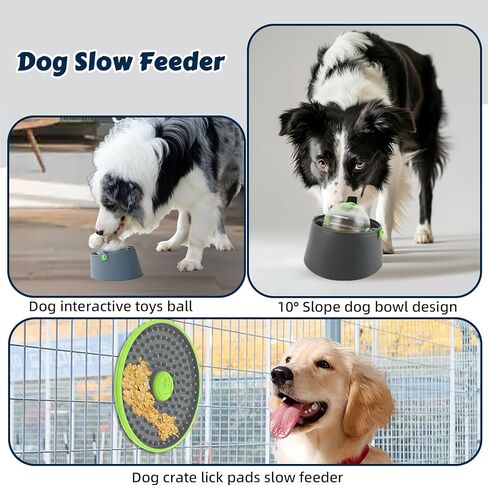 AsFrost 3 in 1 Puzzle Dog Feeder, Portable & Rotatable Dog Food Puzzle Feeder, Adjustable Dog Slow Feeder Toys for Dog Boredom & Interactive IQ Training Enrichment Toys Interactive Game Gifts in Kuwait