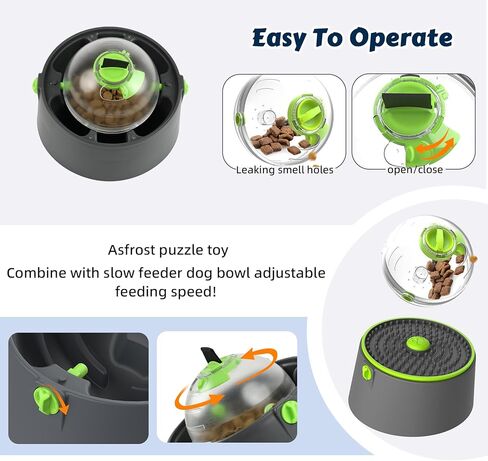 AsFrost 3 in 1 Puzzle Dog Feeder, Portable & Rotatable Dog Food Puzzle Feeder, Adjustable Dog Slow Feeder Toys for Dog Boredom & Interactive IQ Training Enrichment Toys Interactive Game Gifts in Kuwait