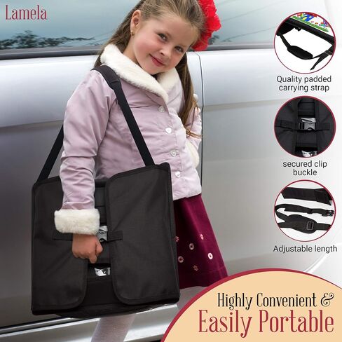 Lamela Kids Travel Tray - Kids Car Seat Lap Tray for Toddler & Kids Car Seat Activities - Learn, Play & Draw with Sturdy Dry Erase Board, Pockets for Cups, Tablet Holder Stand & Kids Stuff Organizer in Saudi Arabia
