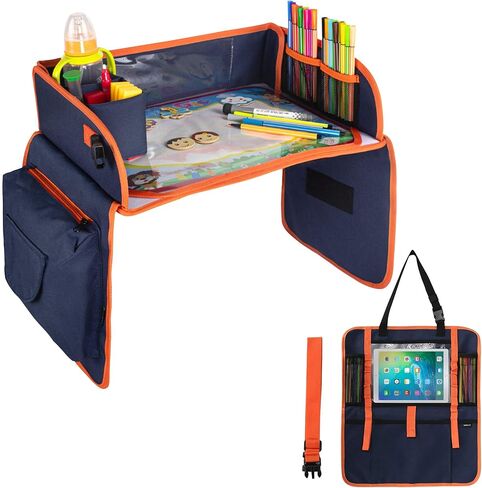 صينية سفر للأطفال من لافيفيرت، صينية لاب لمقعد السيارة للأطفال الصغار، صينية للوجبات الخفيفة، منظم للأنشطة، حامل iPad اللوحي بدون إسقاط لعربة الأطفال، السيارة، الطائرة، رحلة الطريق in Kuwait