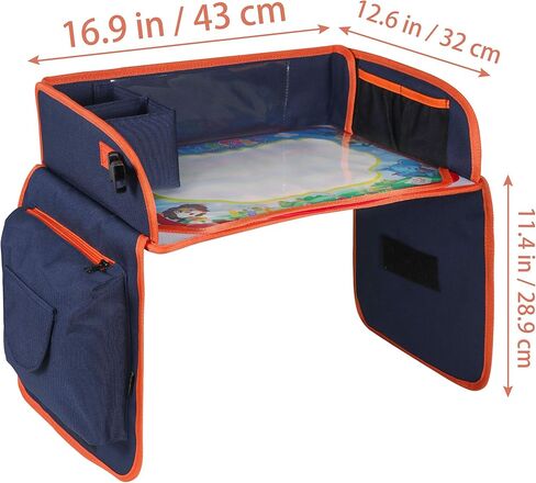 صينية سفر للأطفال من لافيفيرت، صينية لاب لمقعد السيارة للأطفال الصغار، صينية للوجبات الخفيفة، منظم للأنشطة، حامل iPad اللوحي بدون إسقاط لعربة الأطفال، السيارة، الطائرة، رحلة الطريق in Kuwait