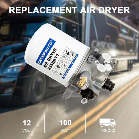 GETOPAUTO R955205 Air Dryer Direct ReplacementDirect Replacement for Meritor Wabc System Saver 1200 Series,12V (TR955205 4324130010) Interior Cab Fresh Air Filter for Peterbilt in Saudi Arabia