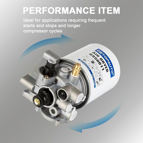 GETOPAUTO R955205 Air Dryer Direct ReplacementDirect Replacement for Meritor Wabc System Saver 1200 Series,12V (TR955205 4324130010) Interior Cab Fresh Air Filter for Peterbilt in Saudi Arabia