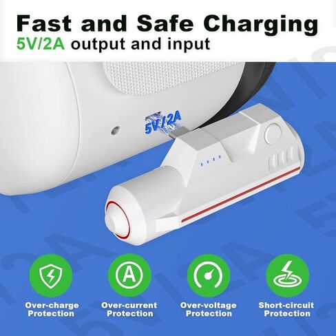 حزمة بطارية bioherm لـ Oculus Quest 2، وملحقات سماعات الرأس المحمولة Oculus Quest 2، حزمة بطارية حزام الرأس 5000 مللي أمبير في الساعة متوافقة مع Oculus/Meta Quest 2 وQuest لوقت لعب إضافي 2-4 ساعات (عبوتان) in Kuwait