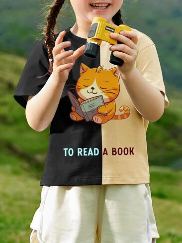 Girl's Summer Shirts Graphic Print Short Sleeve Tee Kid Casual Tops Crew Neck T-Shirt Blouse in Saudi Arabia