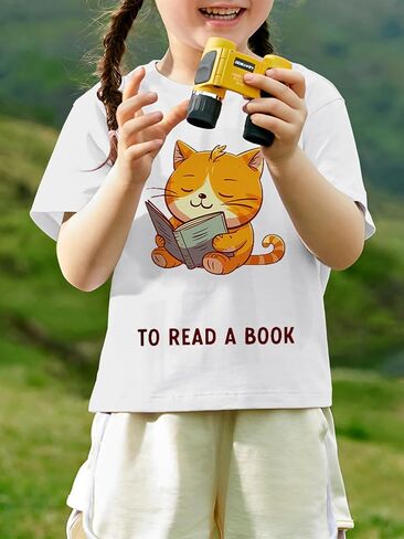 Girl's Summer Shirts Graphic Print Short Sleeve Tee Kid Casual Tops Crew Neck T-Shirt Blouse in Saudi Arabia