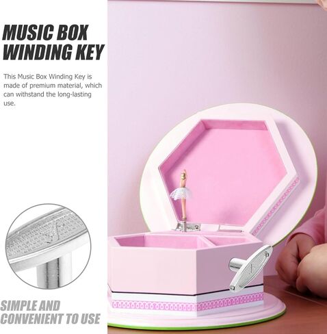 Musical Movement Key Music Box Winding Key, Silver Metal Winder T Bar Replacement Winding Keys for Windup Jewelry Music Box Kit 8pcs 10mm Wind Up Musical Mechanism in Saudi Arabia