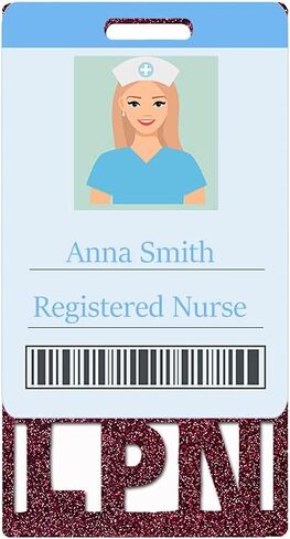 ZBRO الممرضات العملية المرخصة LPN بريق شارة الأصدقاء الأحمر العمودي شارة حامل شارة معرف للممرضة الثقيلة مقاومة للانسكاب ومقاومة المسيل للدموع in Kuwait