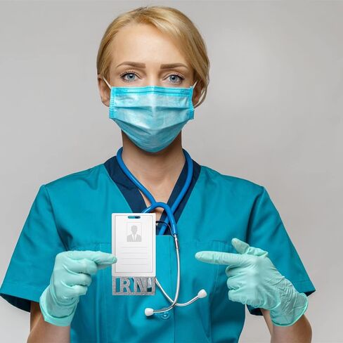 ZBRO الممرضات العملية المرخصة LPN بريق شارة الأصدقاء الأحمر العمودي شارة حامل شارة معرف للممرضة الثقيلة مقاومة للانسكاب ومقاومة المسيل للدموع in Kuwait