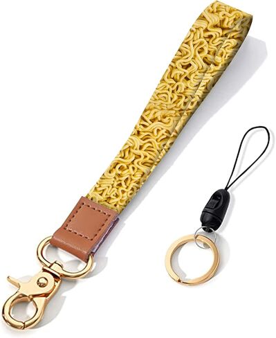 JHJLIB Wrist Lanyard Keychain for Women Girl,Cool Animal Textured Durable PU Leather Hand Wristlet Strap for Key,Car Keys ID Badge Wallet Card Holder Gift - Brown Cowhide in Saudi Arabia