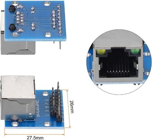 MECCANIXITY RJ45 موصل أفقي محول اختبار مجلس محطة محول المنفذ مع رؤوس الدبوس (حزمة من 2). in Saudi Arabia