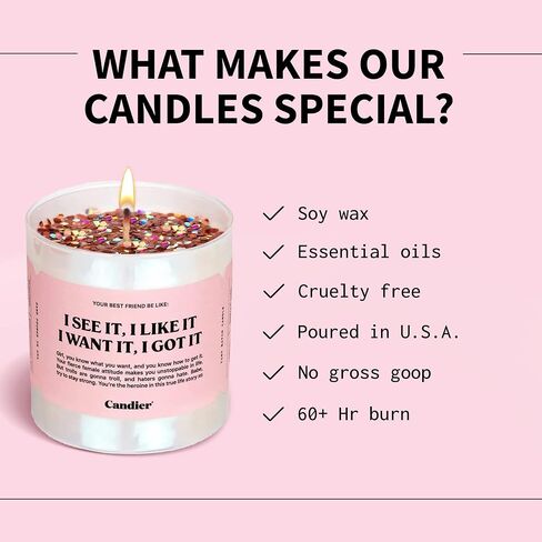 I See It, I Like It Scented Candle, Natural Soy Candle with Orange & Peach Notes, Aromatherapy Candle for Relaxation, Unique Candles Gifts for Women, 60-Hour Burn Time - Candier by Ryan Porter in Saudi Arabia